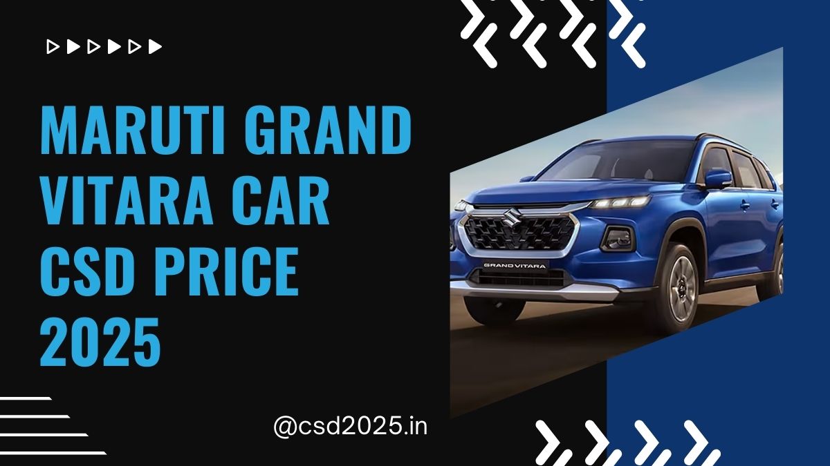Maruti Grand Vitara Car CSD 2025 Price List PDF